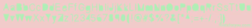 Fickle Font – Green Fonts on Pink Background