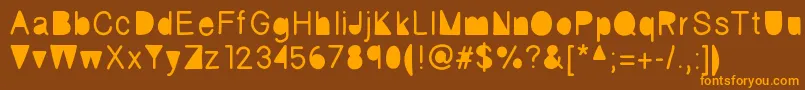 Fickle Font – Orange Fonts on Brown Background