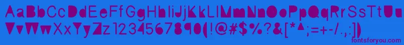 Fickle Font – Purple Fonts on Blue Background