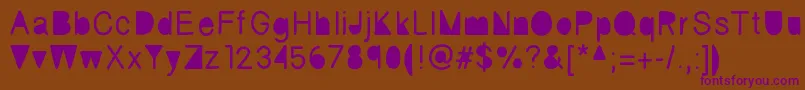 Fickle Font – Purple Fonts on Brown Background