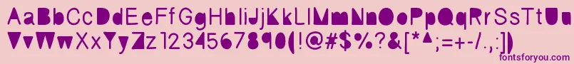 Fickle Font – Purple Fonts on Pink Background