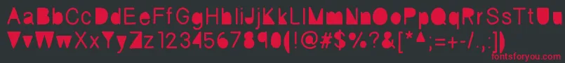 Fickle Font – Red Fonts on Black Background