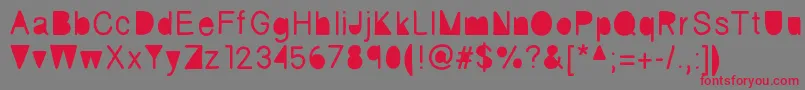 Fickle Font – Red Fonts on Gray Background