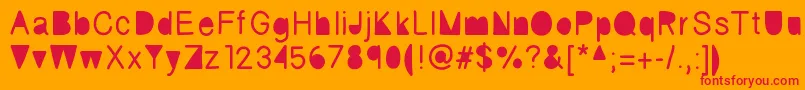 Fickle Font – Red Fonts on Orange Background