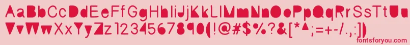 Fickle Font – Red Fonts on Pink Background