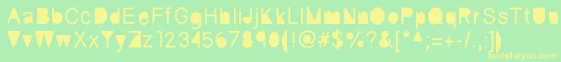 Fickle Font – Yellow Fonts on Green Background