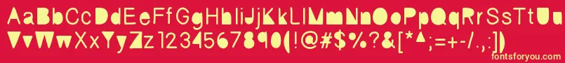 Fickle Font – Yellow Fonts on Red Background