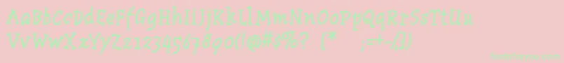 MantiquaBlaxx Font – Green Fonts on Pink Background
