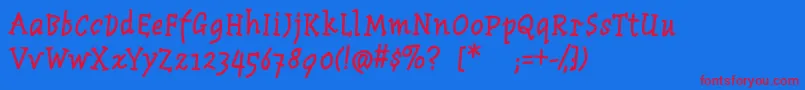 MantiquaBlaxx Font – Red Fonts on Blue Background