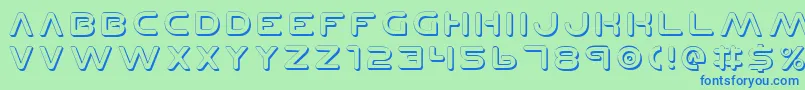 PlanetNShadow Font – Blue Fonts on Green Background