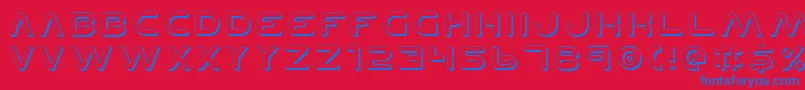 PlanetNShadow Font – Blue Fonts on Red Background