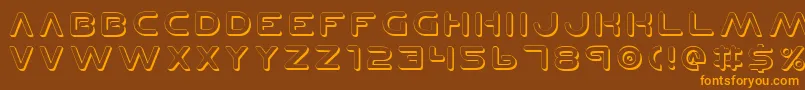 PlanetNShadow Font – Orange Fonts on Brown Background