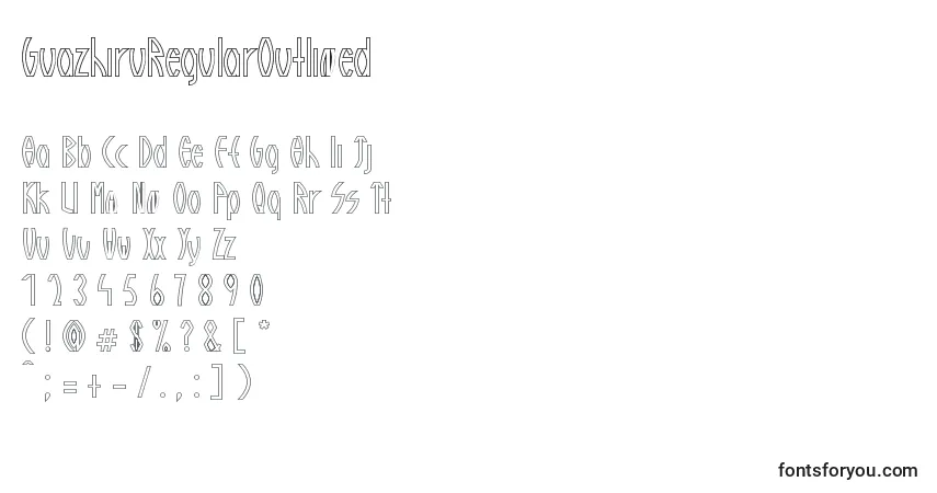 Шрифт GuazhiruRegularOutlined (113862) – алфавит, цифры, специальные символы