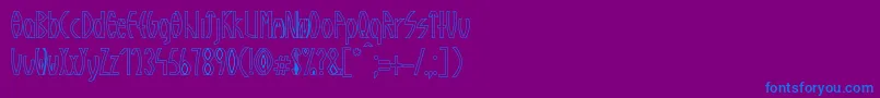 GuazhiruRegularOutlined Font – Blue Fonts on Purple Background