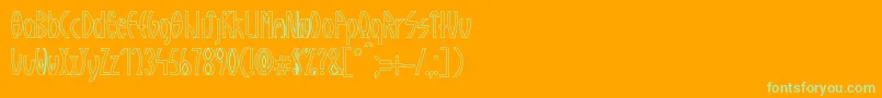 GuazhiruRegularOutlined-Schriftart – Grüne Schriften auf orangefarbenem Hintergrund