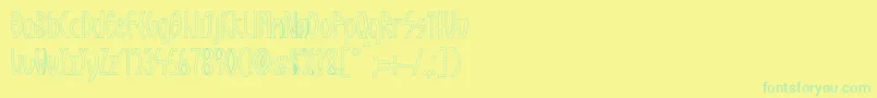 GuazhiruRegularOutlined Font – Green Fonts on Yellow Background