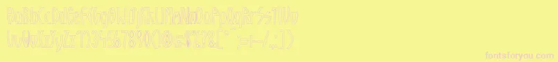 GuazhiruRegularOutlined-fontti – vaaleanpunaiset fontit keltaisella taustalla