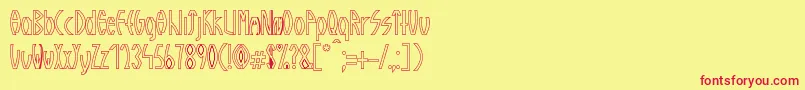 GuazhiruRegularOutlined Font – Red Fonts on Yellow Background