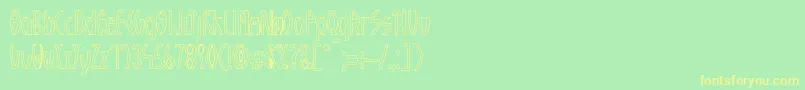 GuazhiruRegularOutlined-Schriftart – Gelbe Schriften auf grünem Hintergrund