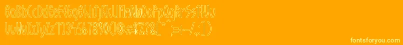 GuazhiruRegularOutlined-Schriftart – Gelbe Schriften auf orangefarbenem Hintergrund