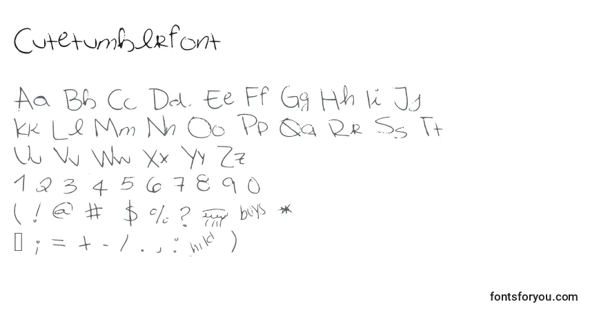 Schriftart Cutetumblrfont – Alphabet, Zahlen, spezielle Symbole