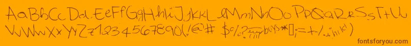 Czcionka Cutetumblrfont – brązowe czcionki na pomarańczowym tle