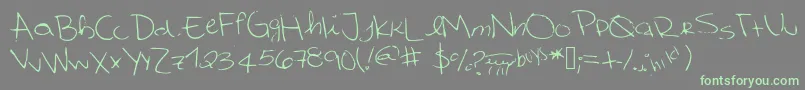 More about Cutetumblrfont Font Cutetumblrfont Font – Green Fonts on Gray Background