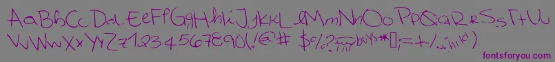 Шрифт Cutetumblrfont – фиолетовые шрифты на сером фоне