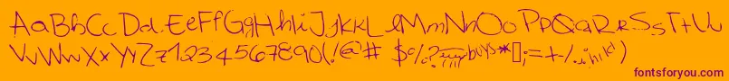 Cutetumblrfont Font – Purple Fonts on Orange Background
