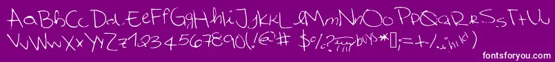 Cutetumblrfont-fontti – valkoiset fontit violetilla taustalla