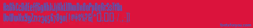 Brunnhildeone Font – Blue Fonts on Red Background