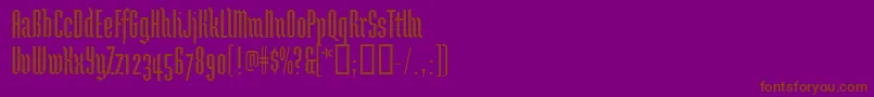 Brunnhildeone-Schriftart – Braune Schriften auf violettem Hintergrund