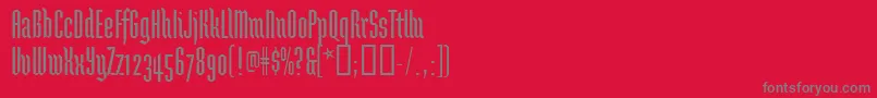 Brunnhildeone-fontti – harmaat kirjasimet punaisella taustalla