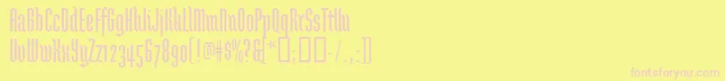 Brunnhildeone Font – Pink Fonts on Yellow Background