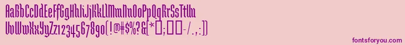 Brunnhildeone-Schriftart – Violette Schriften auf rosa Hintergrund