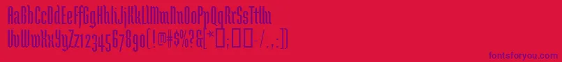 Brunnhildeone-Schriftart – Violette Schriften auf rotem Hintergrund
