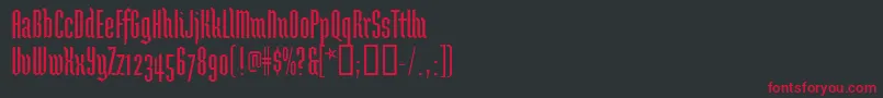 フォントBrunnhildeone – 黒い背景に赤い文字