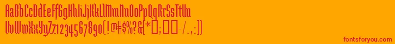 Brunnhildeone Font – Red Fonts on Orange Background