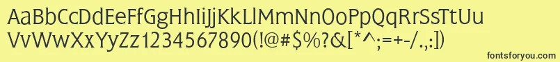 Шрифт FrascatiLightRegular – чёрные шрифты на жёлтом фоне