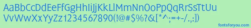 FrascatiLightRegular Font – Blue Fonts on Green Background