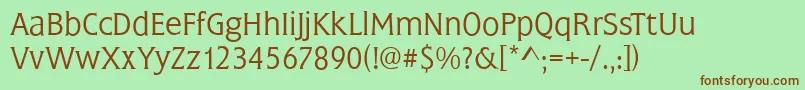 FrascatiLightRegular Font – Brown Fonts on Green Background