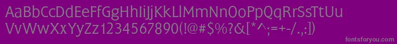 フォントFrascatiLightRegular – 紫の背景に灰色の文字
