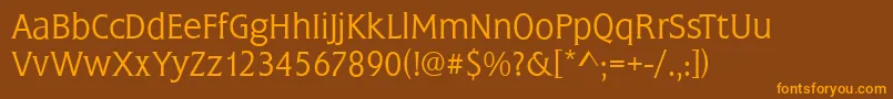 FrascatiLightRegular Font – Orange Fonts on Brown Background