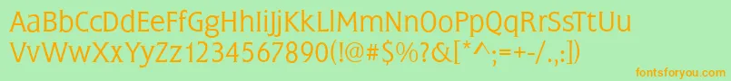 FrascatiLightRegular Font – Orange Fonts on Green Background