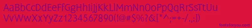 FrascatiLightRegular Font – Purple Fonts on Red Background