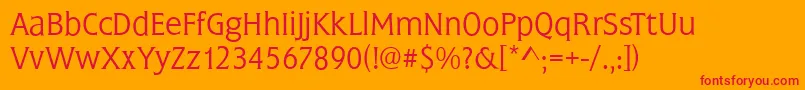 Police FrascatiLightRegular – polices rouges sur fond orange