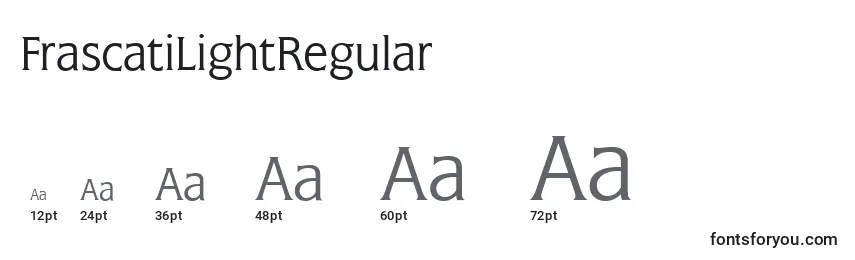 FrascatiLightRegular Font Sizes