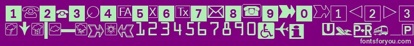 Шрифт Linobats – зелёные шрифты на фиолетовом фоне