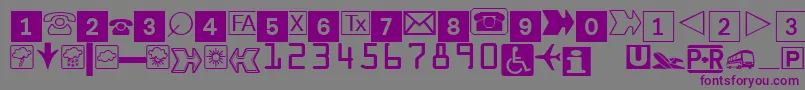Linobats-fontti – violetit fontit harmaalla taustalla