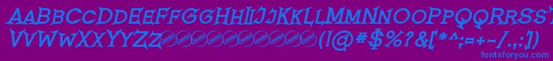 RomanicumBoldItalic Font – Blue Fonts on Purple Background